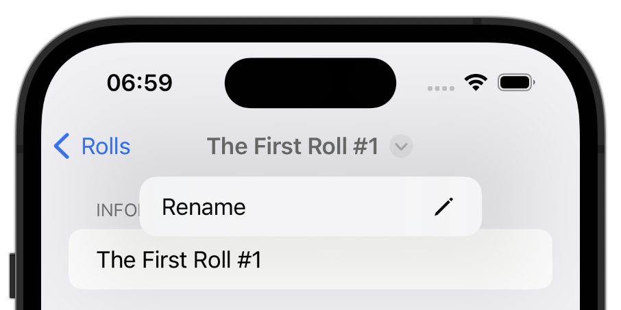 Screenshot of an iOS application showing the top portion of the screen.