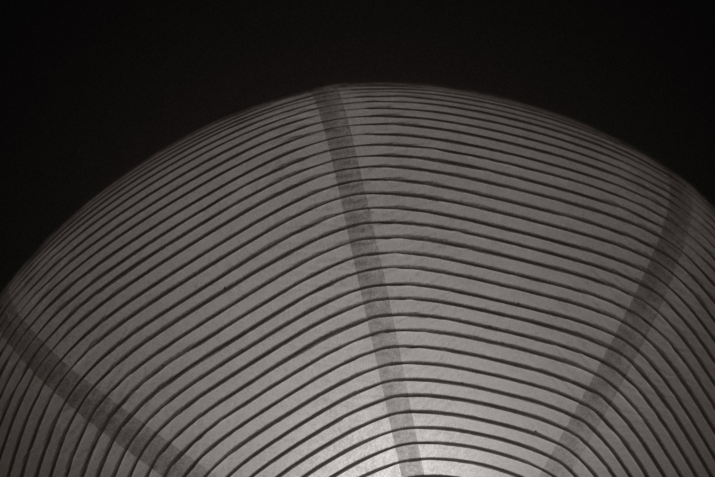 a black and white photo of a lampshade