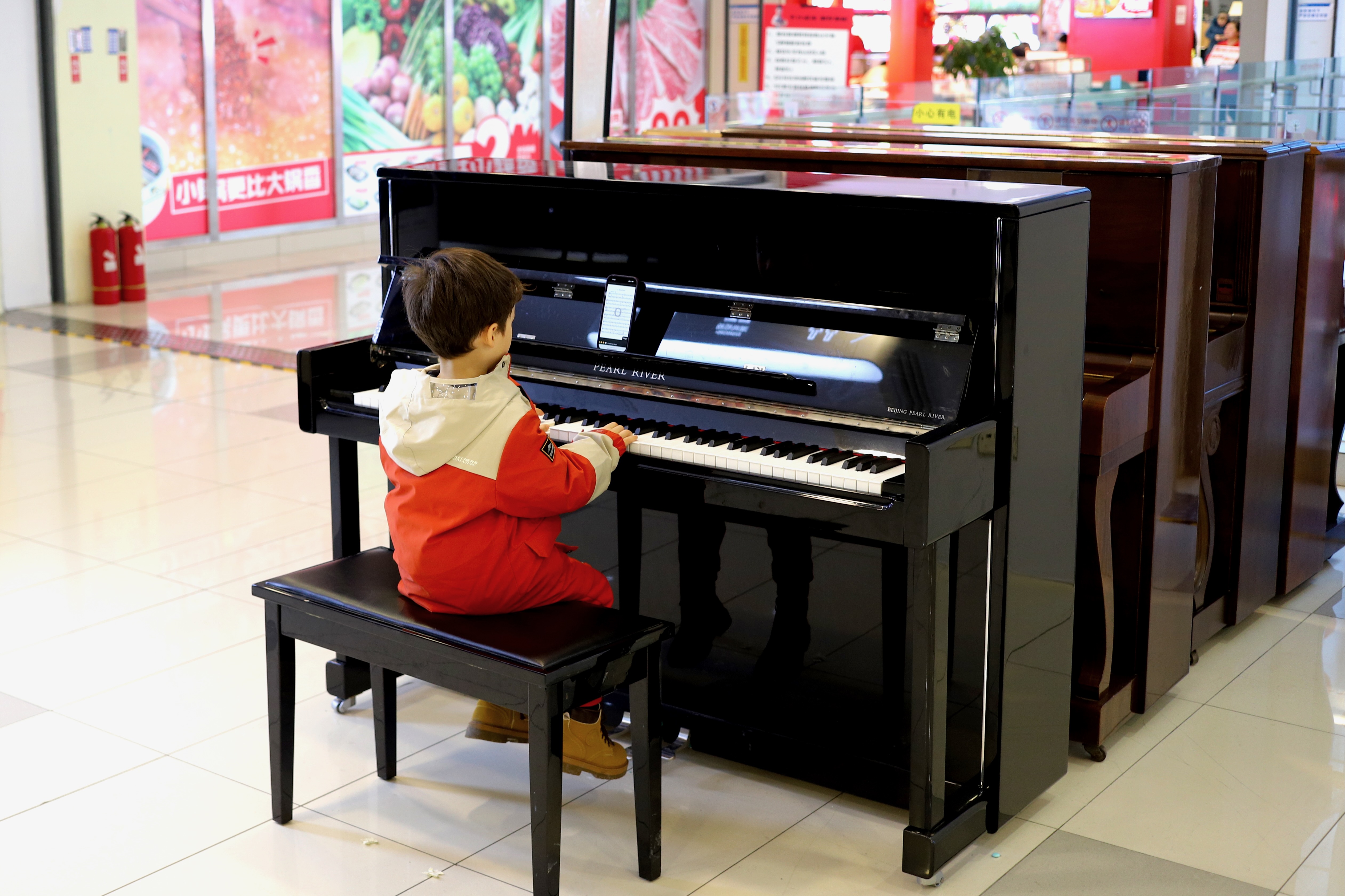 We found a place to practise piano.